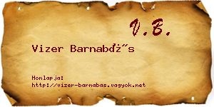 Vizer Barnabás névjegykártya